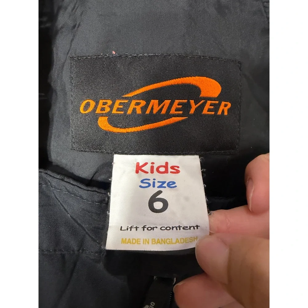 Obermeyer Kids Size 6 Black HydroBlock Snow Bibs I-Grow Ski Pants